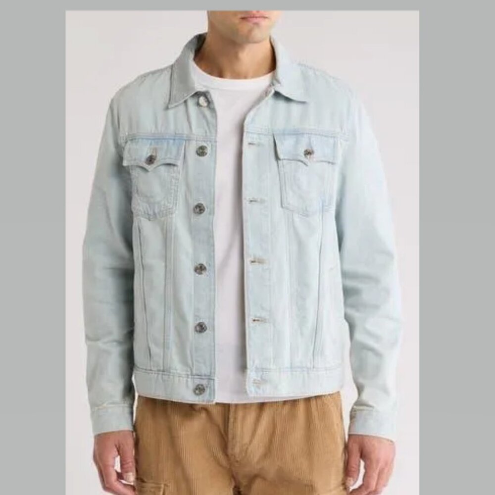 True Religion Jesse Denim Trucker Jean Jacket Light Wash Blossom NWT